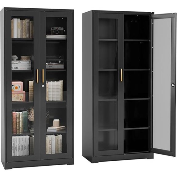 71 Metal Glass Display Cabinet with Shelves