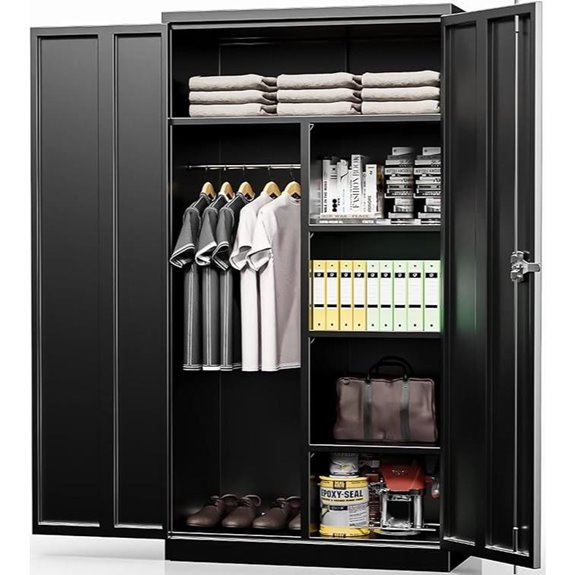 INTERGREAT Metal Wardrobe with Lock 72 Storage Cabinet
