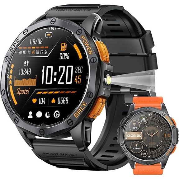 Military GPS Smartwatch with Sport Modes & Bluetooth