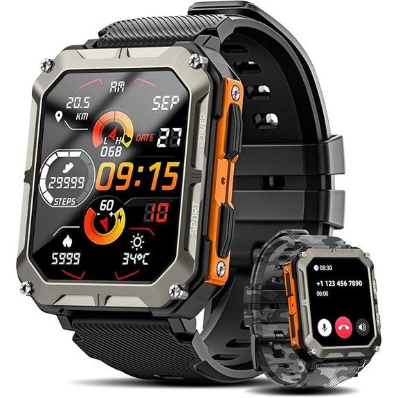 Military Smartwatch with Blood Pressure and Fitness Tracking