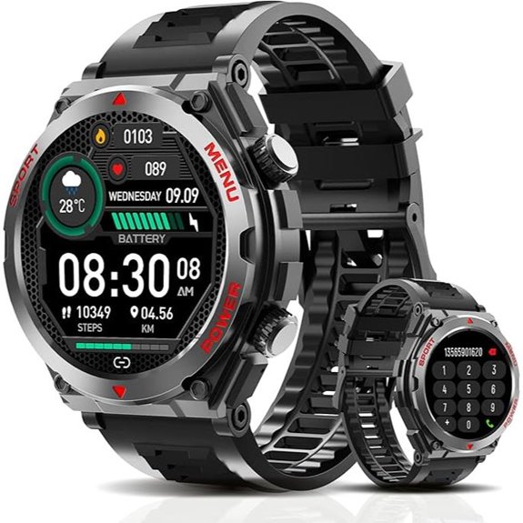 Military Smart Watch with Heart Rate & Blood Oxygen