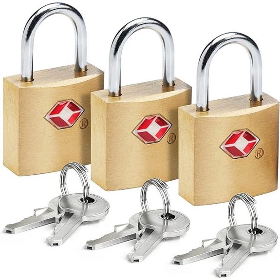 Lewis N. Clark Mini Brass TSA Lock Set (3 Pack)