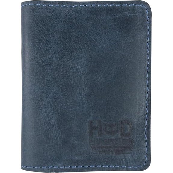 Hide & Drink Bifold Leather Wallet Minimalist Slate Blue