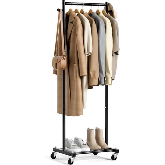 MISSLO 60 Rolling Clothes Rack with Shelves