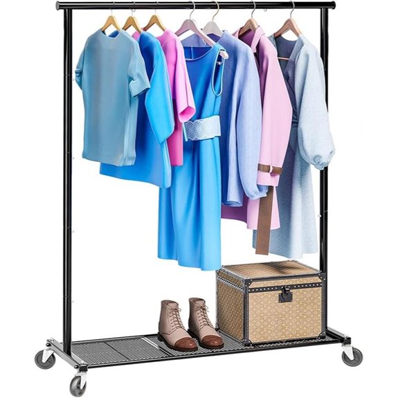 Rolling Metal Clothes Rack with Wheels