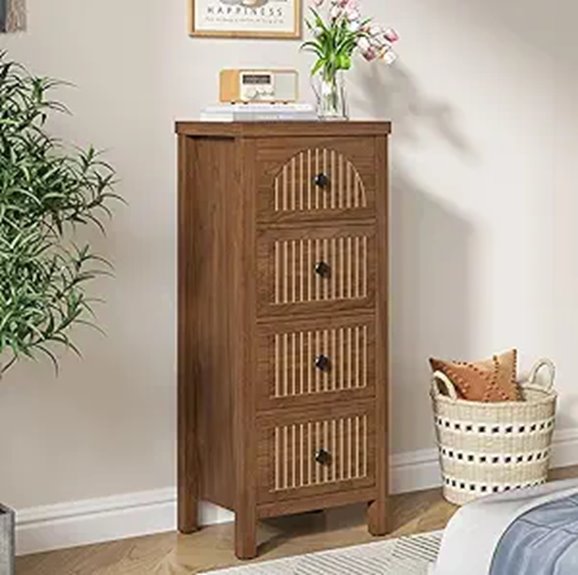 4-Drawer Modern Wood Dresser with Deep Storage
