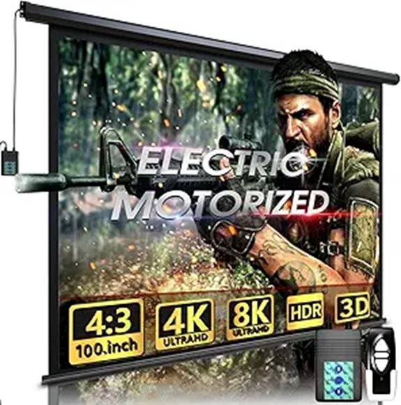 Motorized Indoor/Outdoor 100-inch Projector Screen