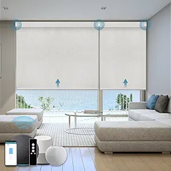 Motorized Blackout Smart Window Blinds with Solar Charging