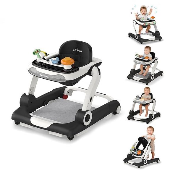 5-in-1 Adjustable Baby Walker with Lights & Music