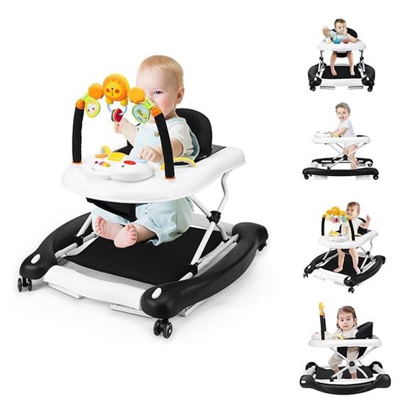 5-in-1 Baby Walker with Bouncer Music & Adjustable Features