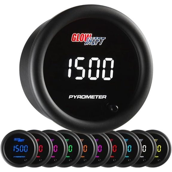 GlowShift 10 Color Digital Pyrometer Exhaust Gas Temp Gauge