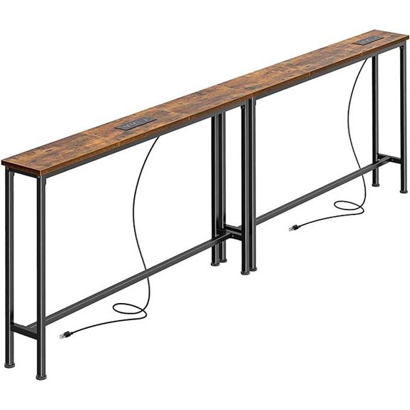 Superjare 78.8-Inch Narrow Console Table with Outlet