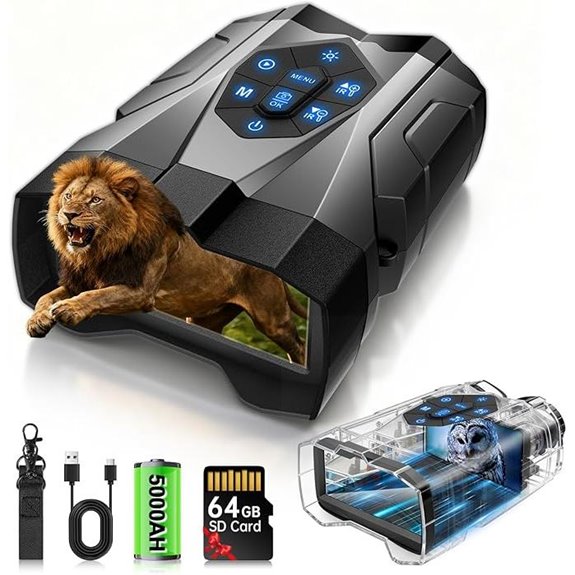 Night Vision Binoculars with 16X Zoom and 64GB Card