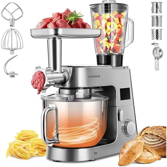 VIVOHOME 9-in-1 Kitchen Stand Mixer with Multiple Functions