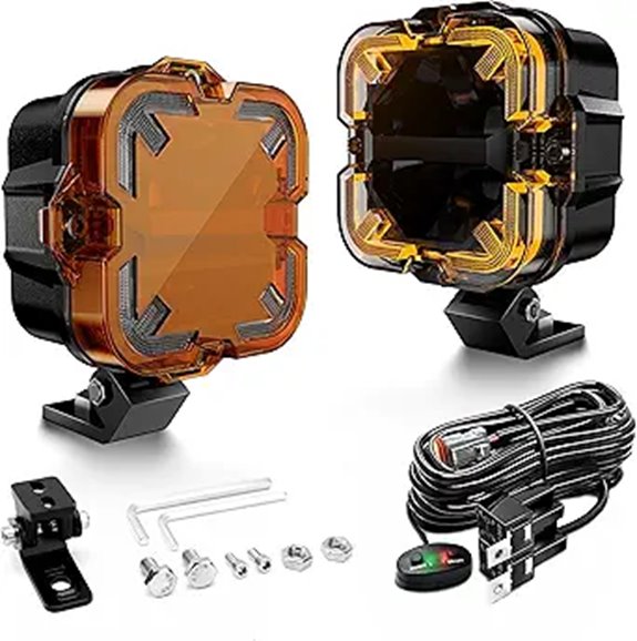 SPL 4 Off Road LED Pod Lights with Amber Covers