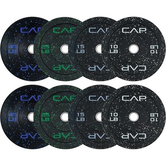 CAP Barbell 2-Inch Olympic Bumper Plate Weight Set