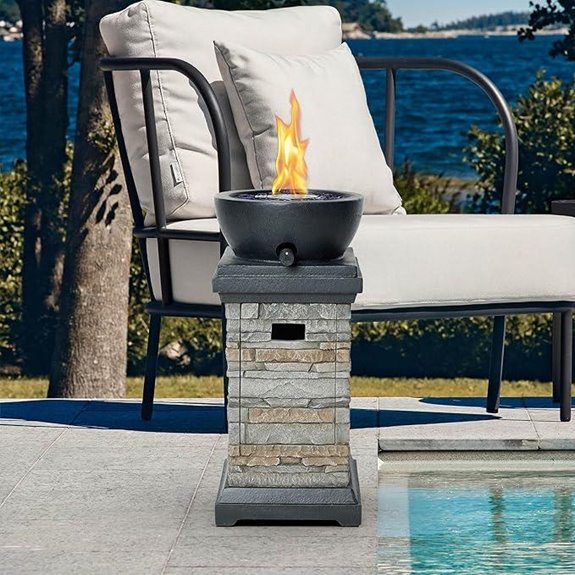 1 lb Gas Fire Pit with Glass Rocks
