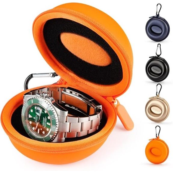 Travel Watch Case for Women Portable Organizer (Orange)