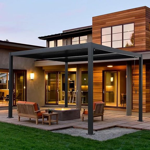 LVUYOYO Outdoor Louvered Aluminum Pergola (10' x 13')