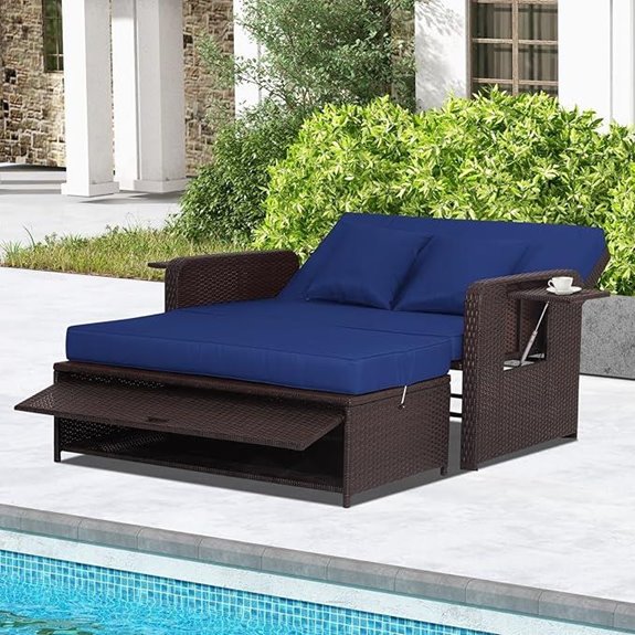 Nightcore Wicker Patio Outdoor Daybed with Cushions