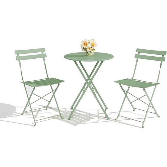 GarveeLife 3-Piece Folding Bistro Set for Outdoors