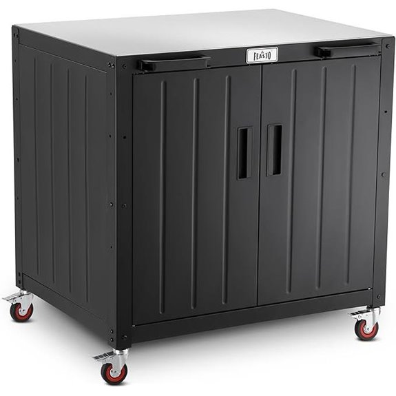 Outdoor Bar Cart Grill Station with Storage Cabinet