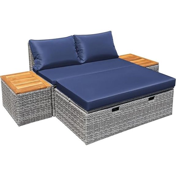 Devoko Outdoor Day Bed Set with Side Tables