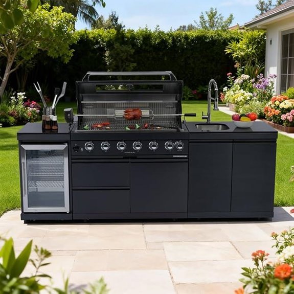 Modular Outdoor Kitchen BBQ Island with Sink and Grill