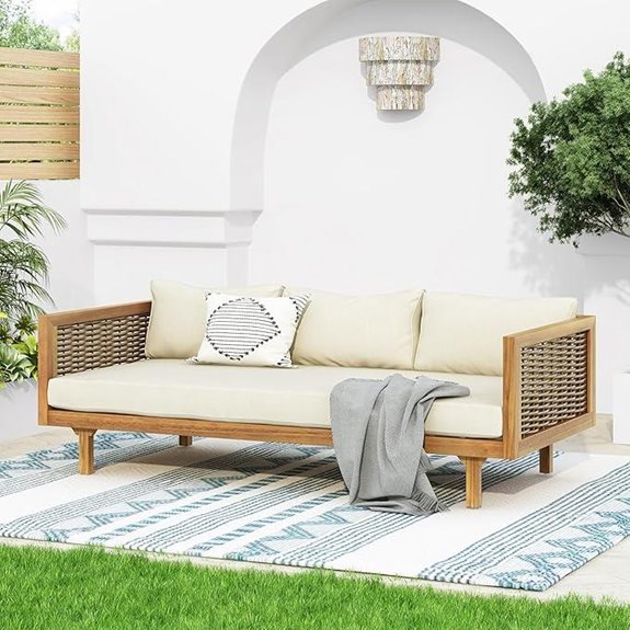 Merax Outdoor Patio Daybed 3 Seater Sofa Bed