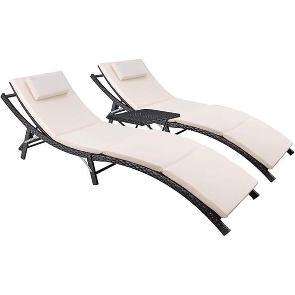 Devoko 3-Piece Patio Lounge Set with Cushions