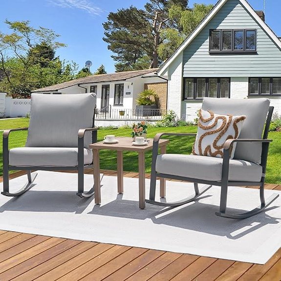 Natural Expressions 3-Piece Outdoor Rocking Chair Bistro Set