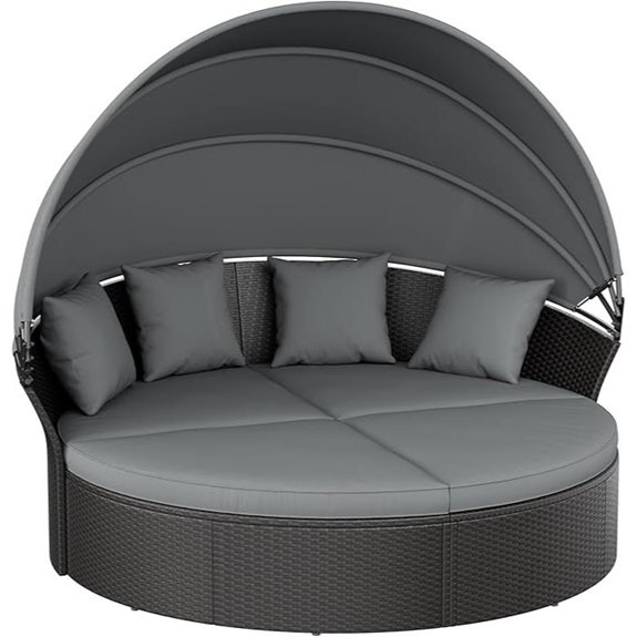Crownland Round Outdoor Daybed with Canopy