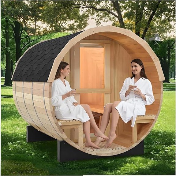 ZONEMEL Outdoor Barrel Steam Sauna for 6-8 People