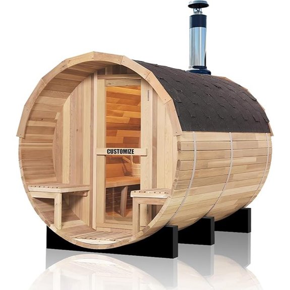 Outdoor Barrel Sauna Kit with Porch (4-8 Person)