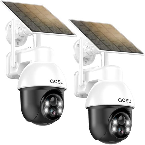 Aosu Solar Outdoor Security Cameras (2 Pack)
