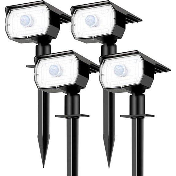 Nipify Solar Outdoor Motion Sensor Spot Lights (4 Pack)