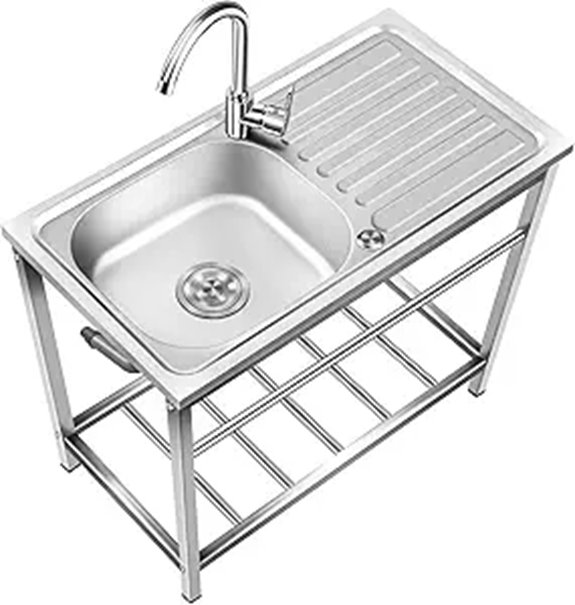 Outdoor Stainless Steel Free Standing Sink Station