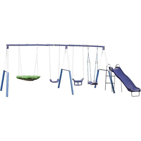 XDP Kids Outdoor Swing Set with Slide and Foam Guards