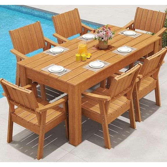 ZHUSI Outdoor Table and Chairs Set with Umbrella Hole