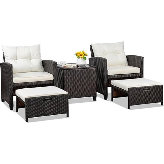 Shintenchi 5 Pieces Outdoor Wicker Patio Furniture Set
