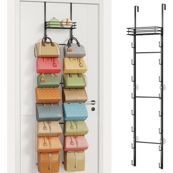 HapiRm Over-the-Door Purse Organizer with Hooks