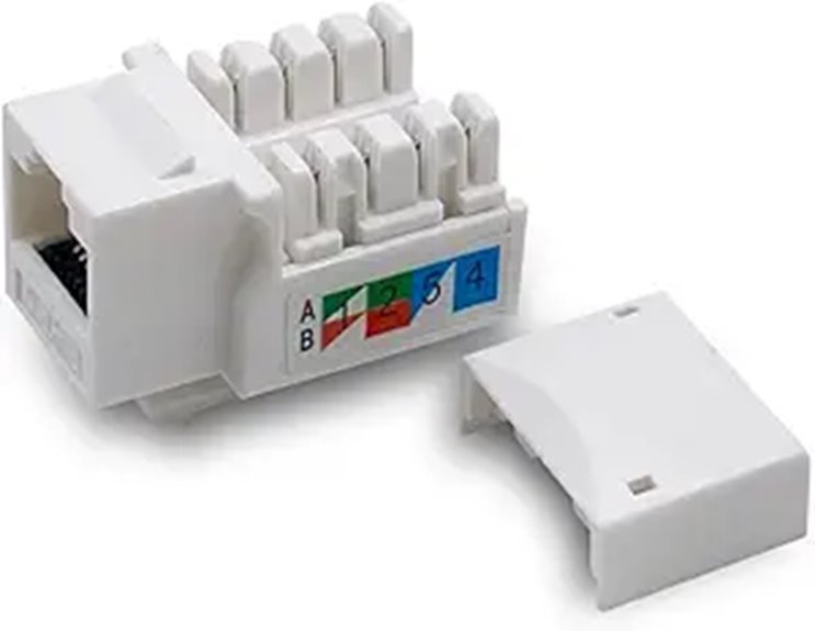 10-Pack Cat6 Keystone Wall Jack and Coupler
