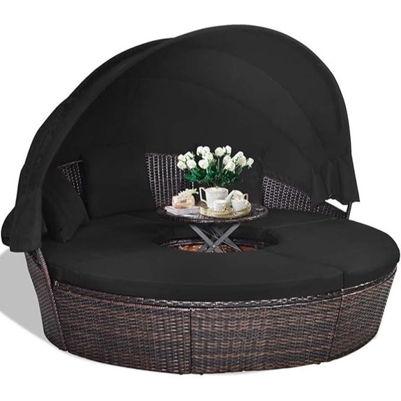 HAPPYGRILL Patio Daybed with Canopy and Cushions