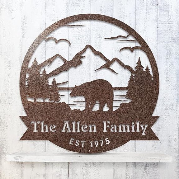 RealSteel Personalized Bear Metal Sign for Outdoors