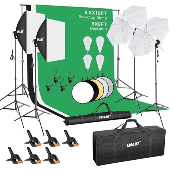 EMART Photography Backdrop Support & Lighting Kit