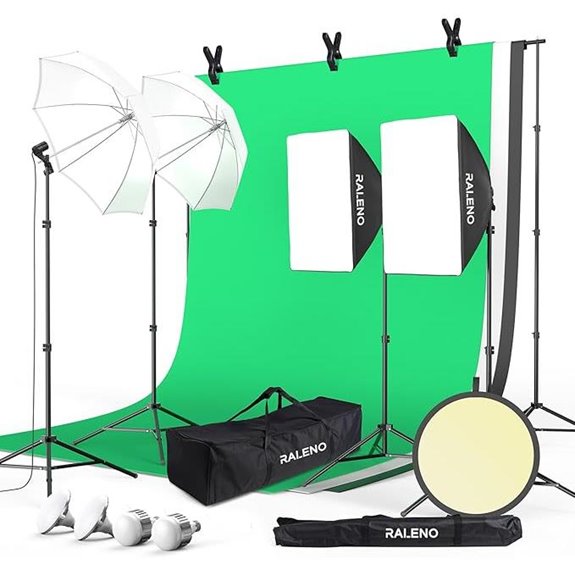 RALENO Photography Backdrop Stand & Lighting Kit