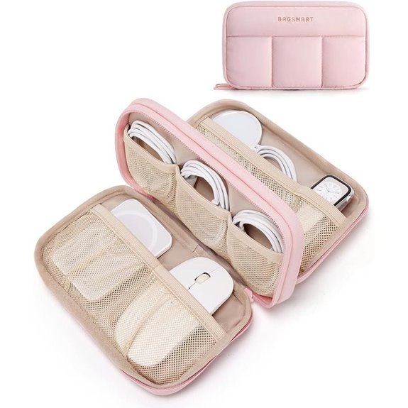 BAGSMART Electronics Organizer Travel Case in Pink