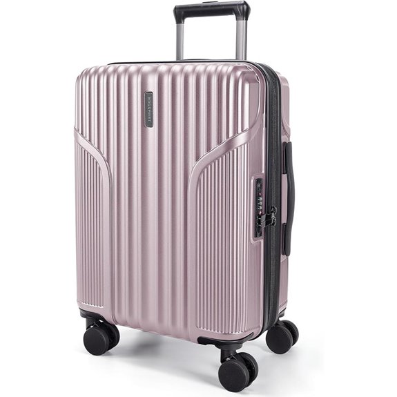 BAGSMART 20-Inch Expandable Pink Lavender Carry-On Suitcase