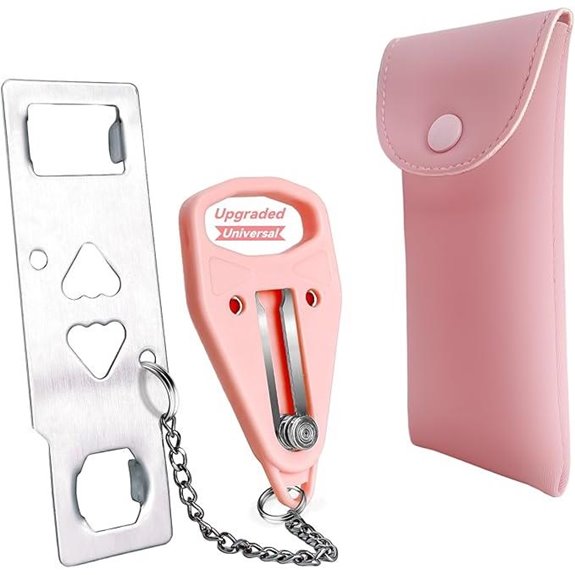 AceMining Portable Home Security Door Lock (Pink 1 Pack)