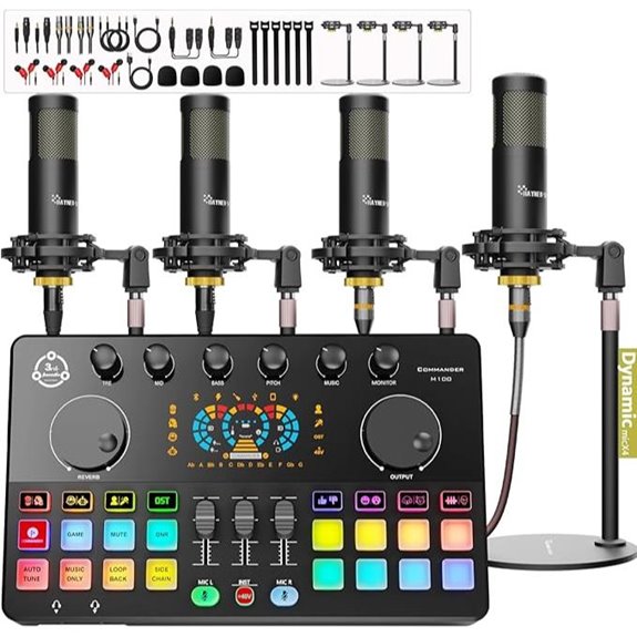 Podcast Equipment Bundle with Microphones and Mixer